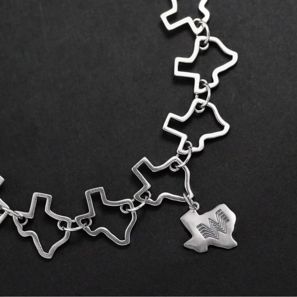 925 Silver Texas State Charm Bracelet - Picture 3 of 3